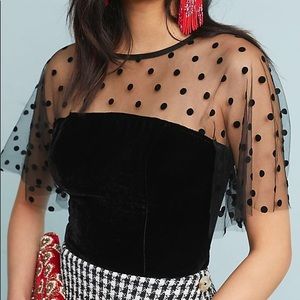 NWOT Anthropologie Eva Franco Velvet Party Top